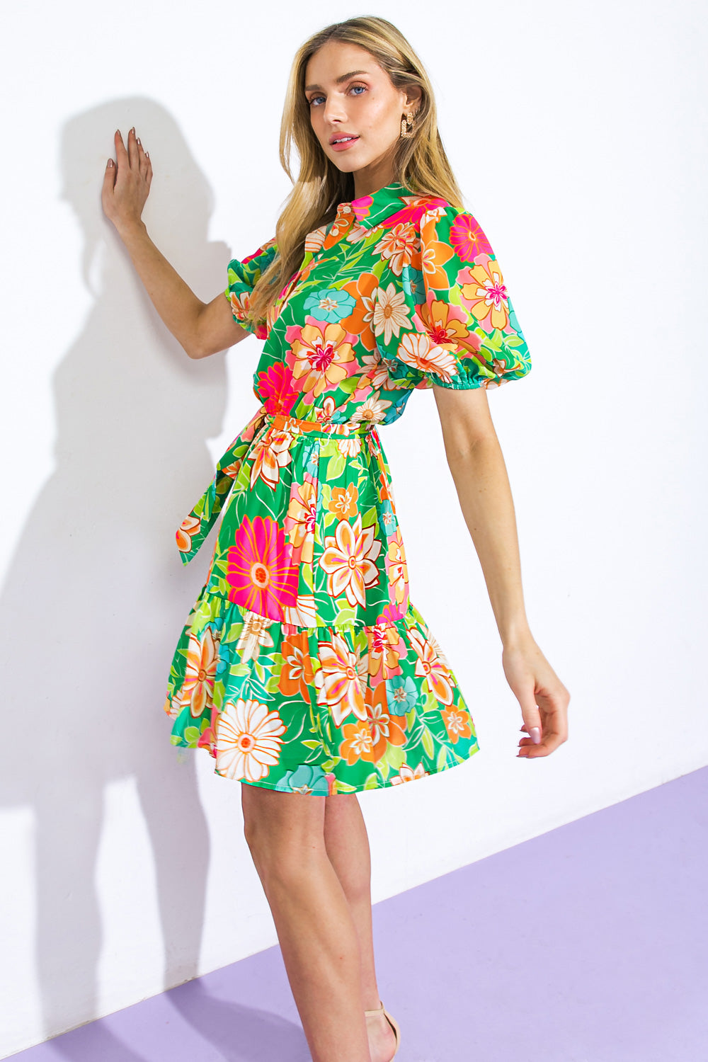 SWING OF THINGS WOVEN MINI DRESS Flying Tomato